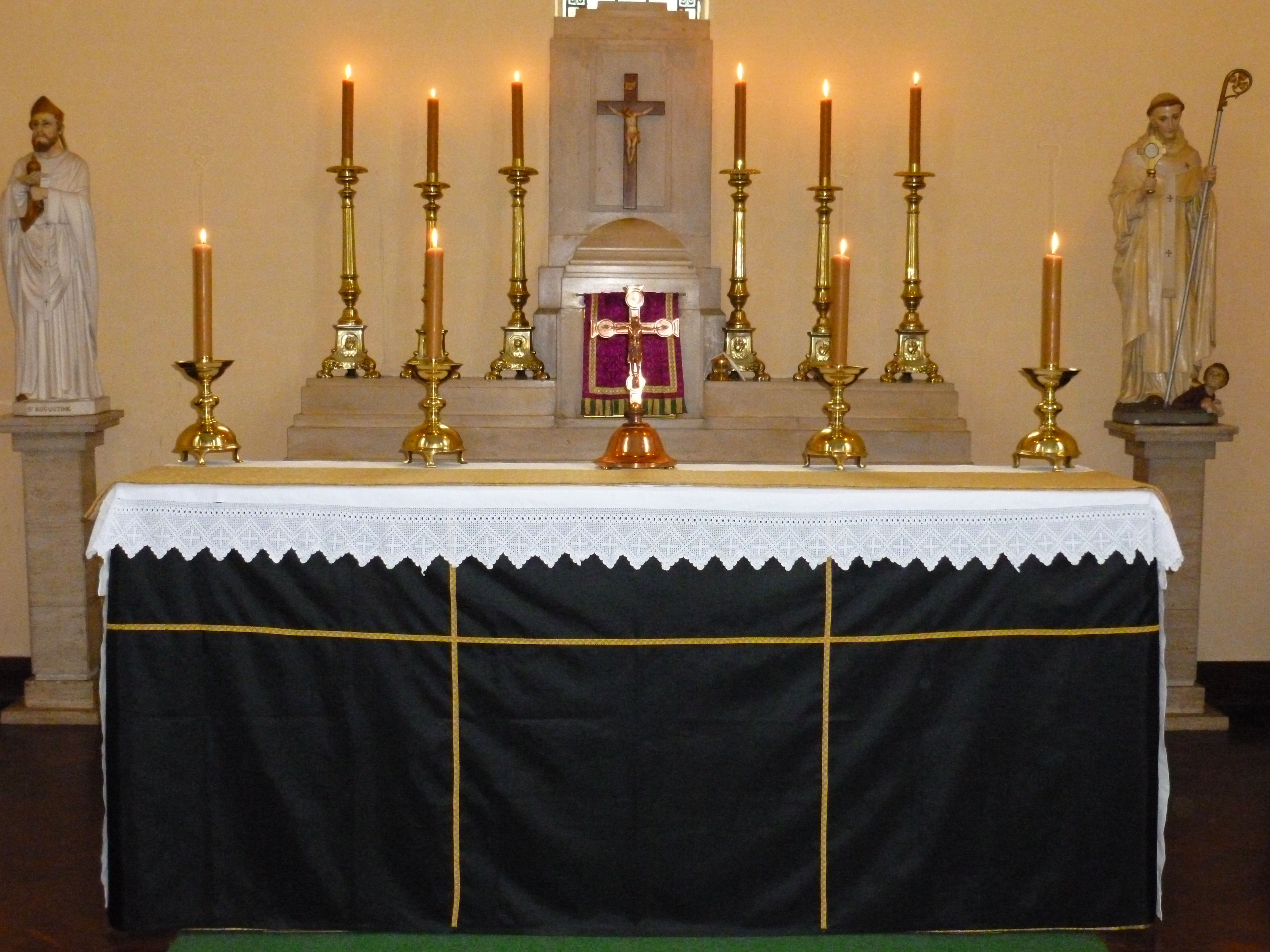 Chapel prepared for Office of the Dead
