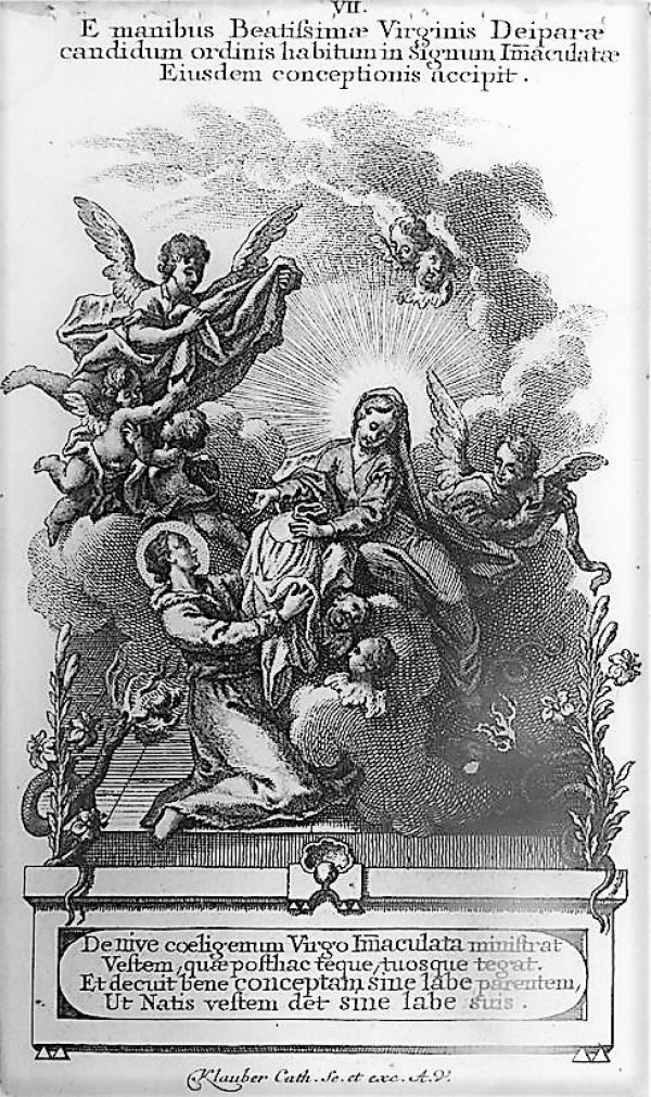 The Blessed Virgin Mary bestows the habit